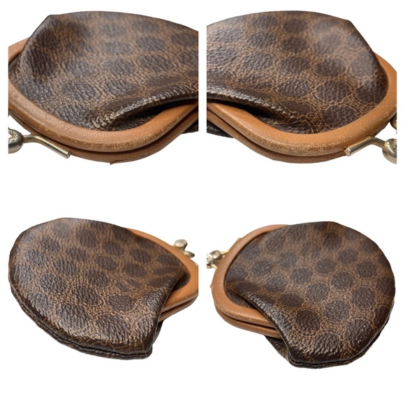 RARE Authentic Vintage CELINE Macadam Chocolate Brown & Tan Kisslock Coin Purse - Picture 10 of 10